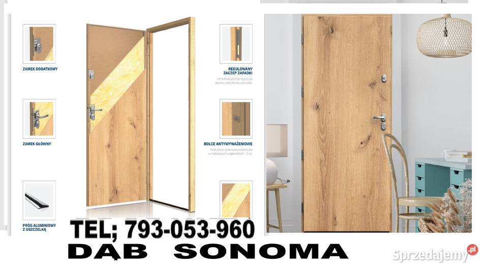 Drzwi wejściowe ZEWNĘTRZNE drewniane i metalowe śląskie Jaworzno