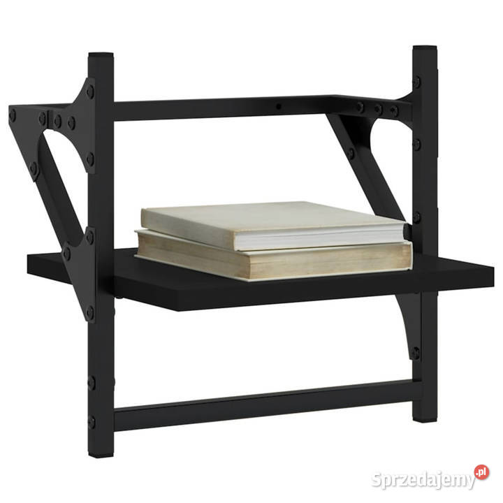 Półki ścienne z drążkami 2 czarne 30x25x30 Meble sprzedam