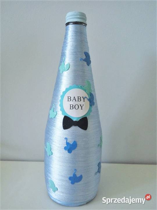 Butelka ręcznie zdobiona Baby Boy 750 ml Baby Katowice