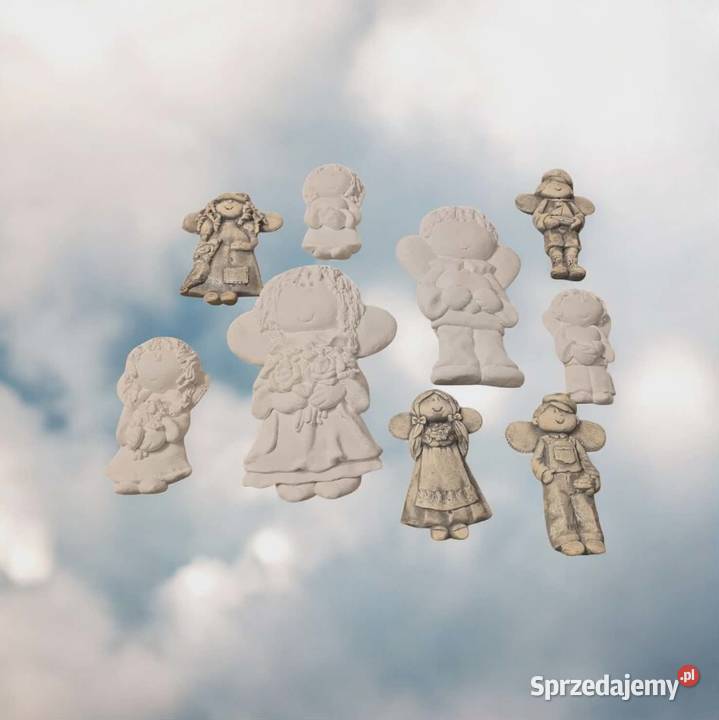 Aniołki gipsowe mega zestaw aniołów anioł z Wrocław