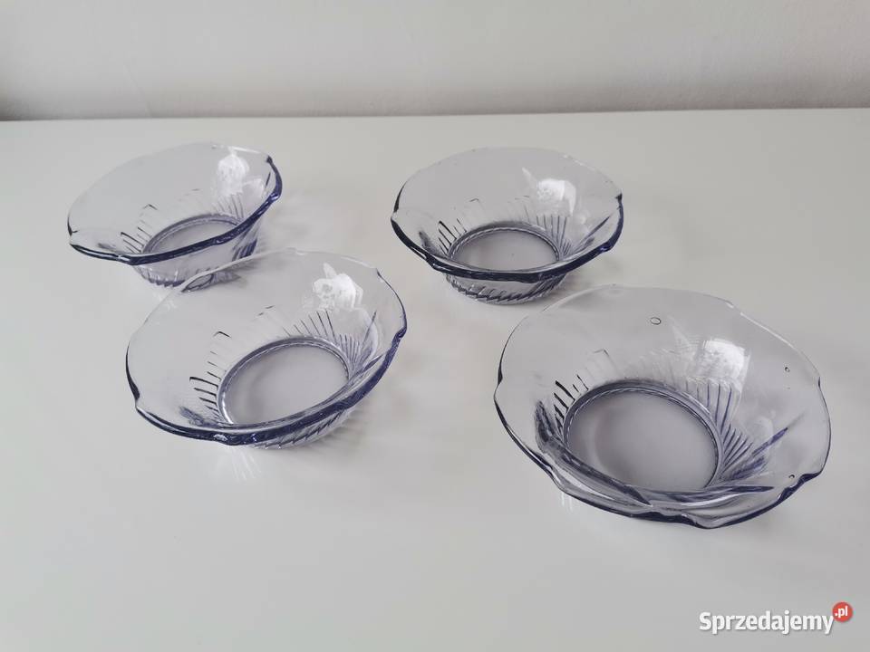 Stare fioletowe 4 miseczki szkło Art Deco śląskie Katowice sprzedam
