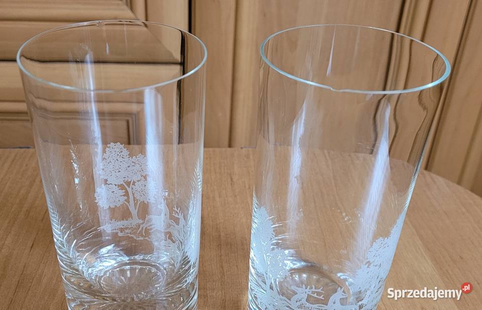 Szklanki do whisky prl motyw myśliwski plus śląskie Katowice