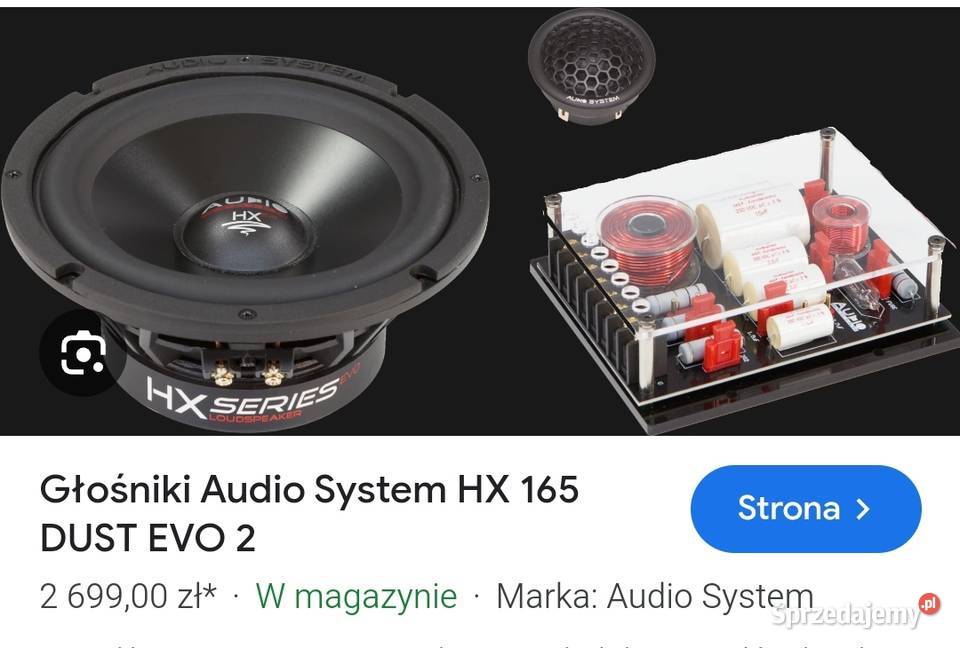 Zestaw głośników audio system hx 165 dust Evo 2 Rawa Mazowiecka