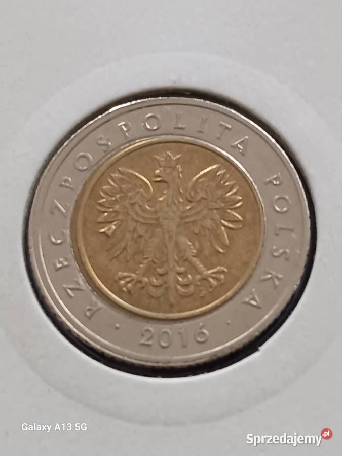 5 złotych 2016 r Destrukt menniczyrzadkość Konin
