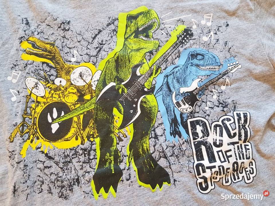 Koszulka tshirt bluza rock dinozaury gitara Rozmiar 134