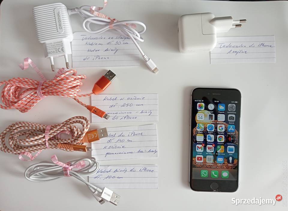 iPhone 6 + ładowarki i kable w zestawie smartfony telefony