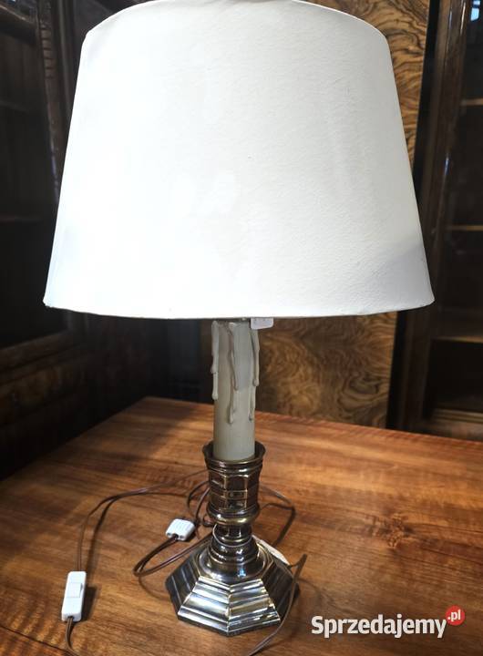 WYPRZEDAŻ Lampa stołowa wzór świecznik Glamour Bronisze