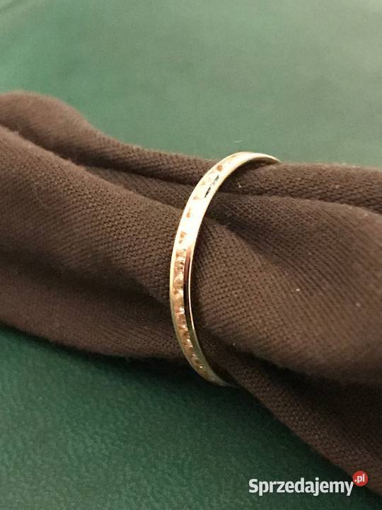 Piękna złota obrączka z diamentami Warszawa