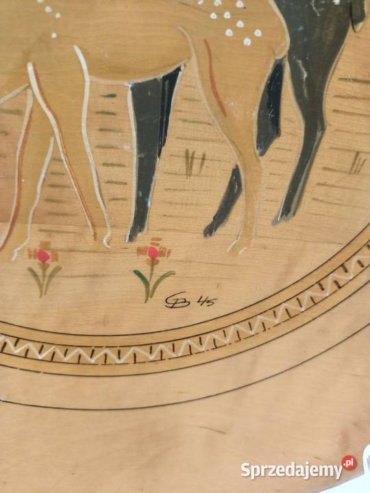 Talerz DREWNO DEKORACYJNY PATERA LUDOWY MALOWANE lubelskie Zamość