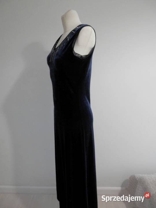 Sukienka Długa Aksamitna Balowa Wieczorowa Rozmiar 36(S) podlaskie Łomża