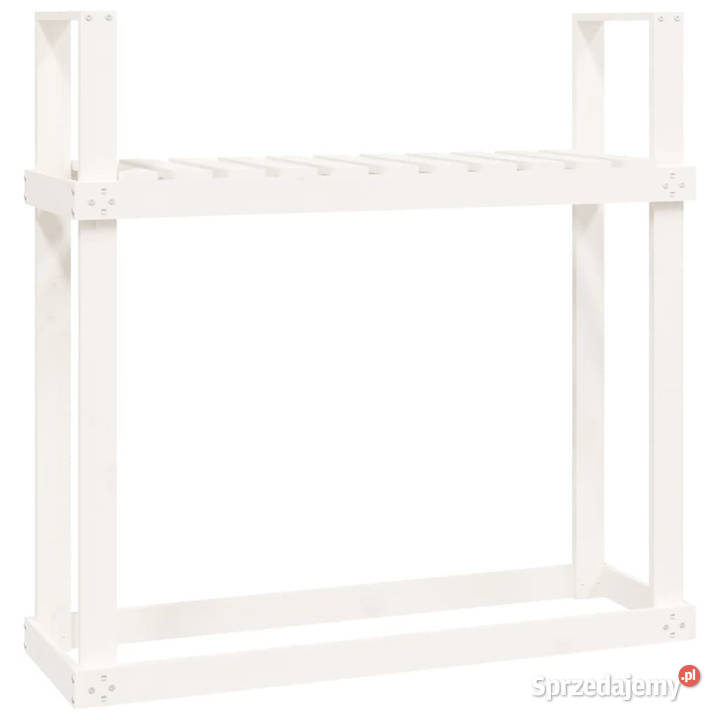 Stojak na drewno biały 110x35x1085 lite drewno mazowieckie Warszawa