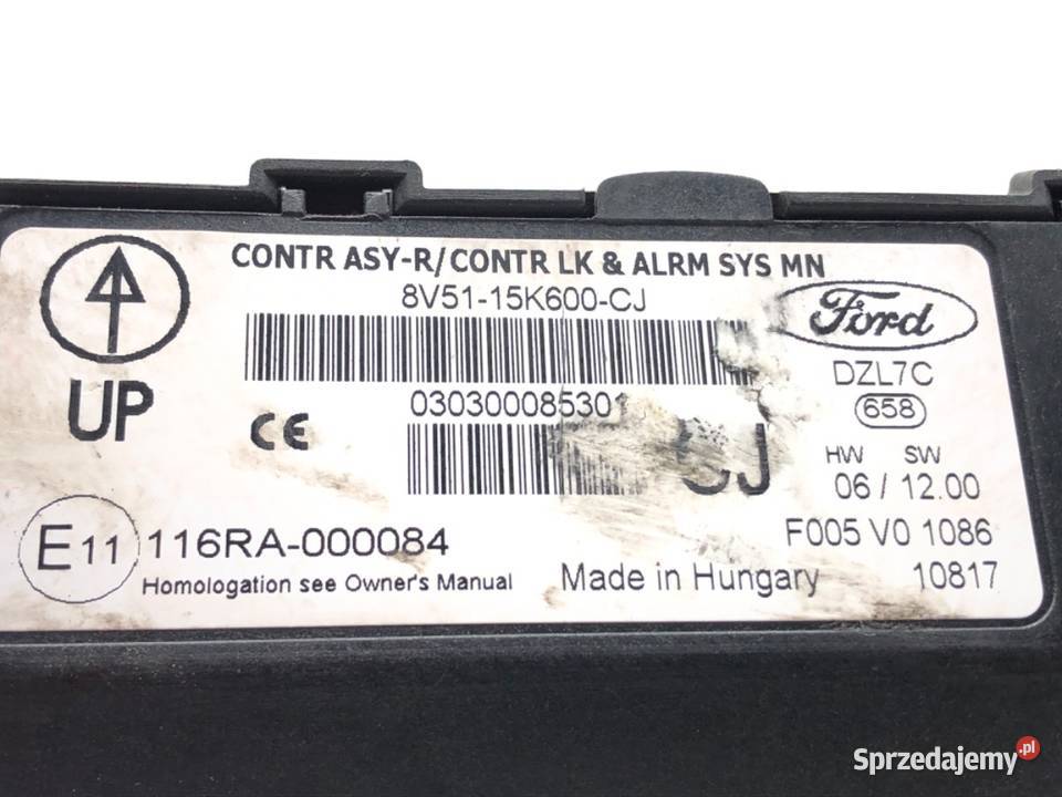 MODUŁ KOMFORTU FORD FIESTA MK7 8V5115K600CJ