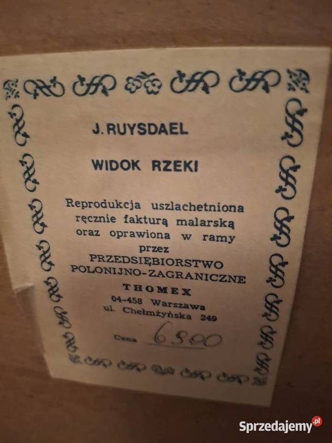 Widok rzeki Ruysdal Warszawa