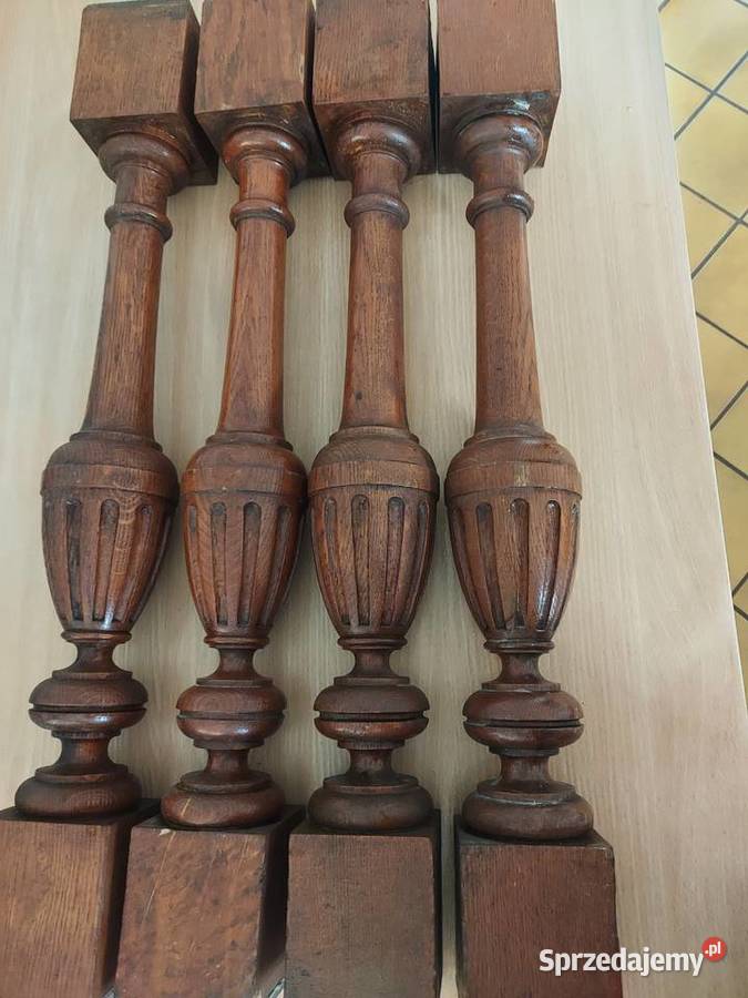 Dębowe antyczne nogi do stołu Kuźnia Raciborska