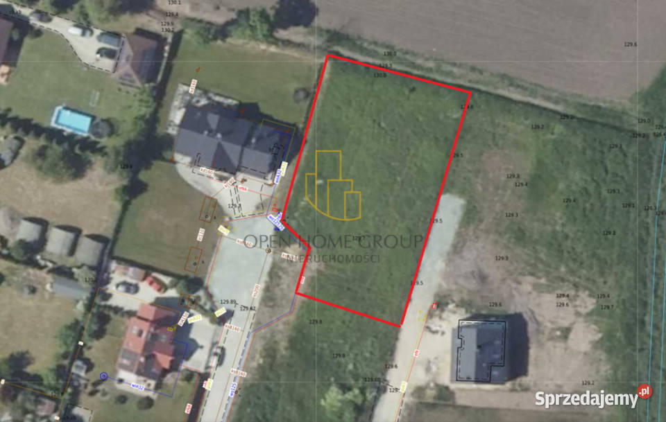 Żórawina działka budowlana 1531 m2 media Sprzedaż
