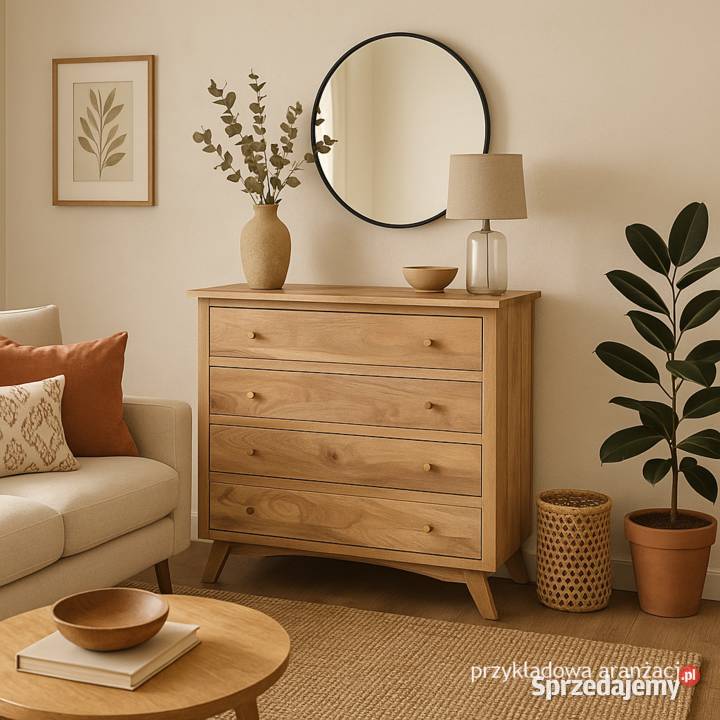 Komoda drewniana BONN 90 z szufladami z mango Lublin