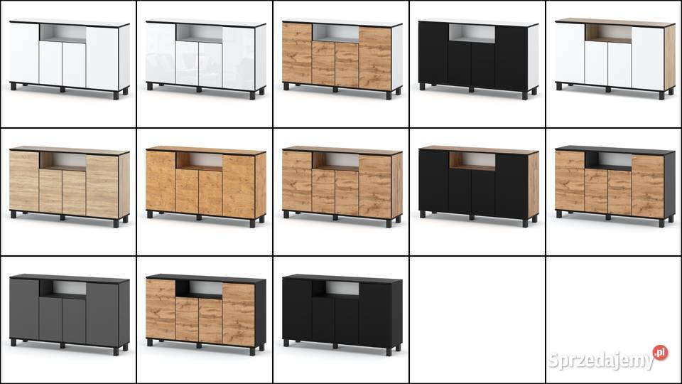 Komoda Szara 140 Bruno Nowoczesna Szeroka Szafka Komody warmińsko-mazurskie