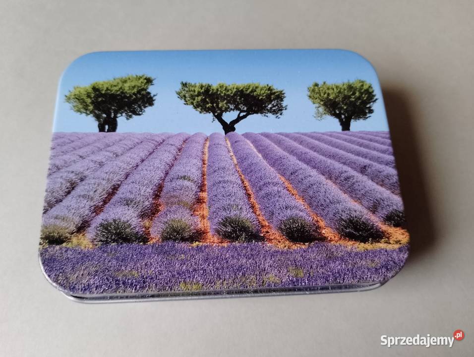 Metalowe pudełko na zawiasach z motywem pola Oborniki