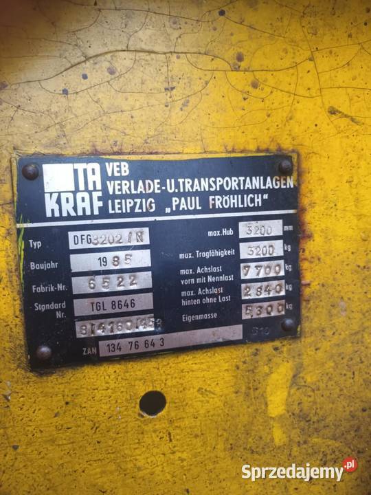 Wózek widłowy Takraf Dfg 3202n diesel IFA 3200 zachodniopomorskie Zielin