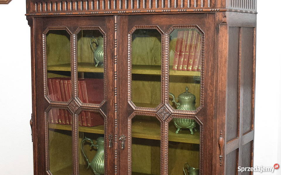 STARA DĘBOWA BIBLIOTEKA REGAŁ PÓŁKA BIBLIOTECZKA Świdnica