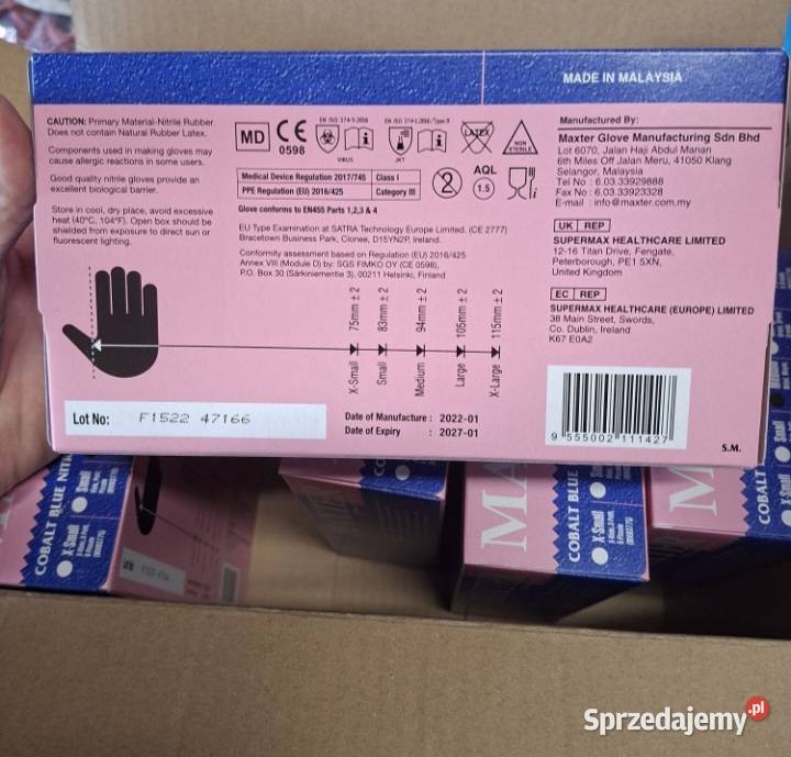 Rękawiczki nitrylowe MAXTER 100 Rozmiary S M L Garwolin