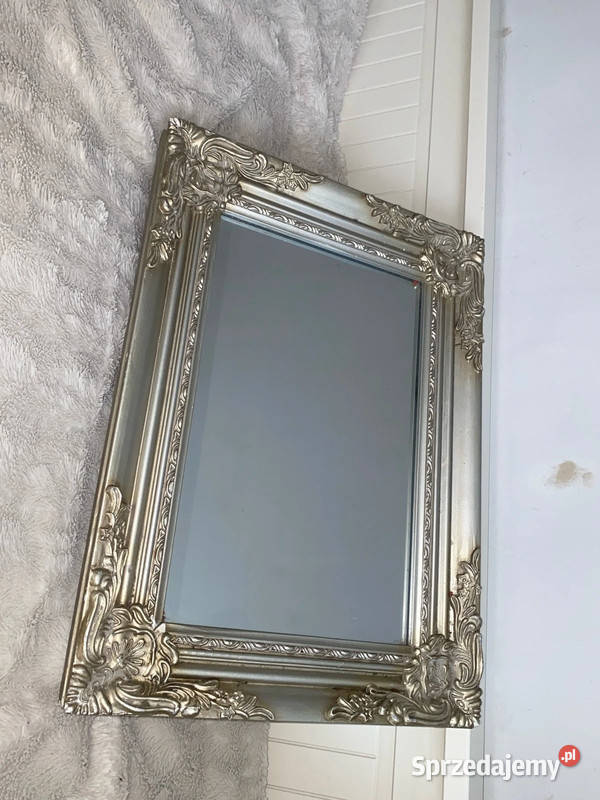 Lustro w srebrnej ramie 325 x 44 z szafka Lustra Kraków