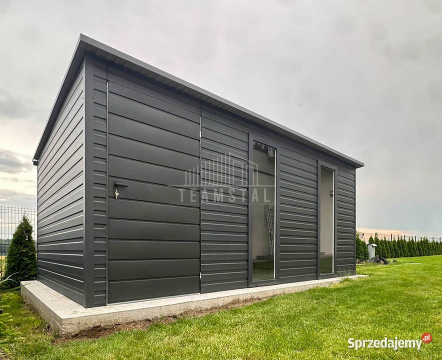 Schowek Domek 5x2m drzwi 2x okno antracyt spad w podlaskie
