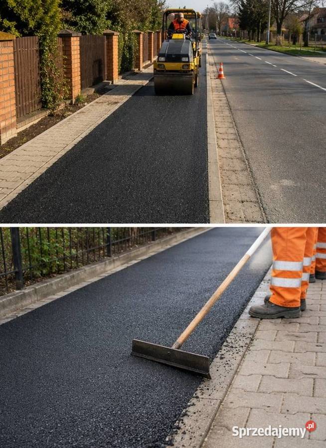 Asfaltowanie chodnika ścieżki Wrocław Oława dolnośląskie