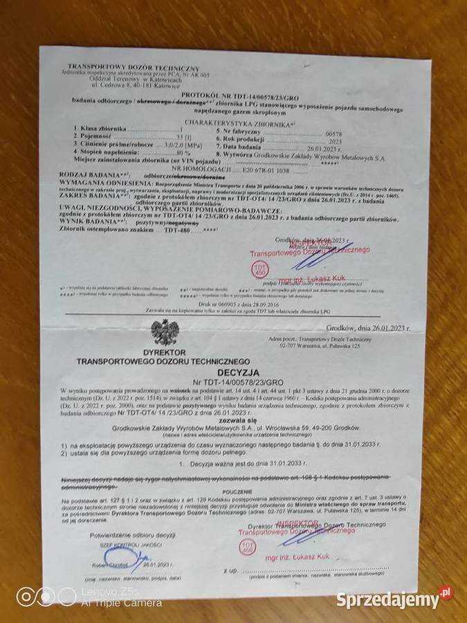 Butla LPG 33l Ważna 31012033 osobowe Walentynów