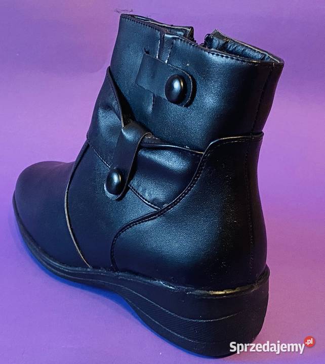 Czarne ocieplane damskie botki rozmiar 40 czarny mazowieckie Żyrardów