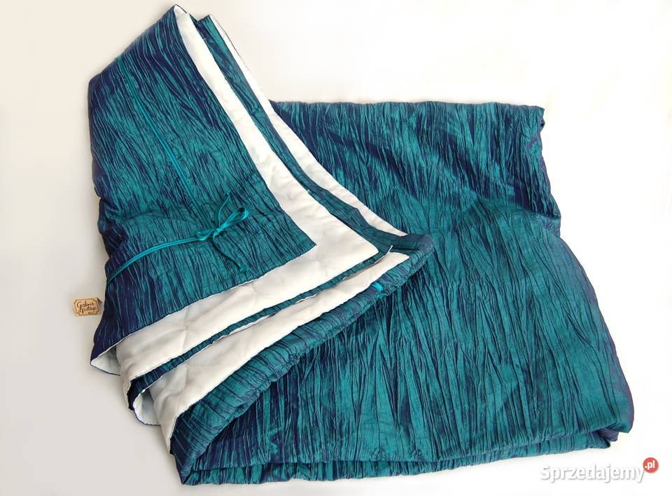 Narzuta na łóżko tafta poliestrowa morski turkus lubelskie Lublin