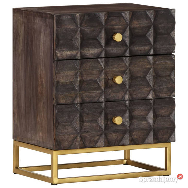 Szafka nocna czarna 40 x 30 x 50 lite drewno Warszawa