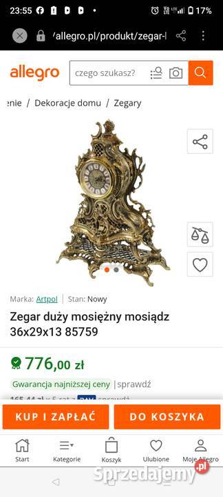 Duży cieżki zegar