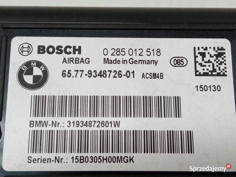 SENSOR AIRBAG 9348726 Bmw Seria 1 II 20112019