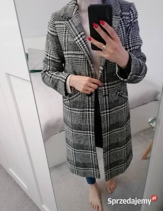 klasyczny płaszcz krata Papaya rozmiar S Kratka Lubartów