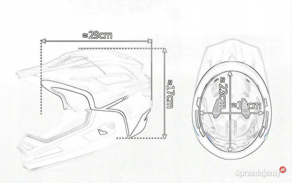 Kask rowerowy pełno twarzowy tytanowy Nowy 5862