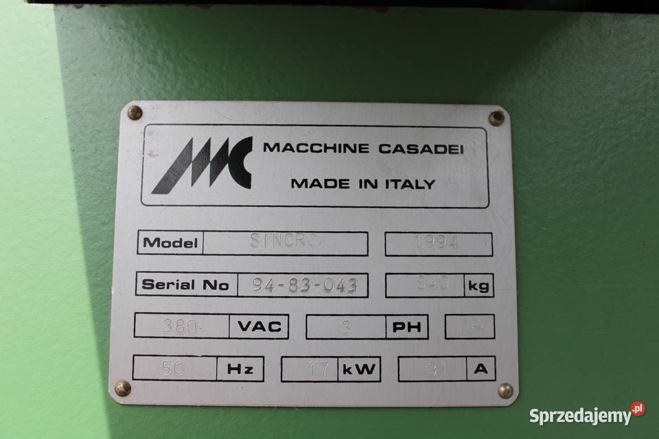 862 Strugarka czterostronna CASADEI Syncro