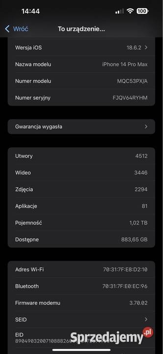 I phone 14 pro 1 tb Apple / iPhone Nowy Targ