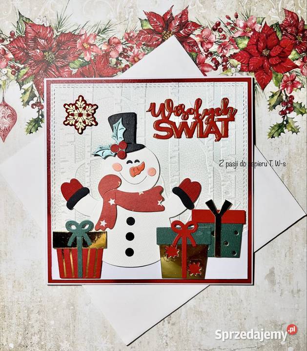 Kartka świąteczna Boże Narodzenie ręcznie wielokolorowy podkarpackie Mielec sprzedam