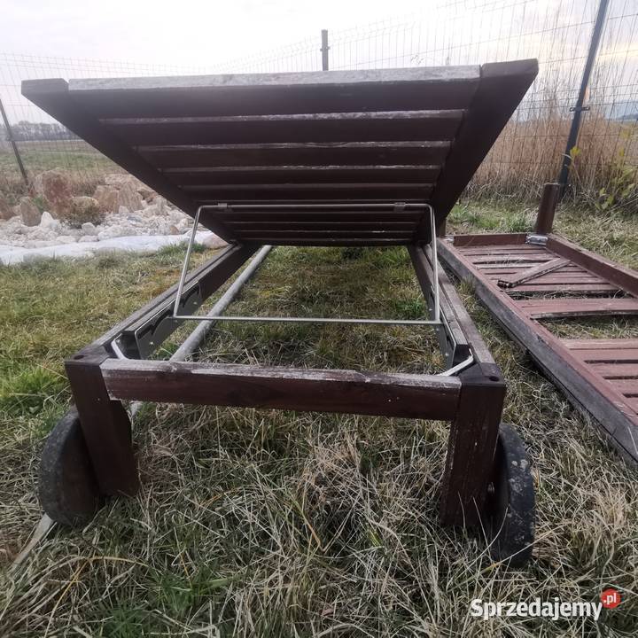 Leżaki drewniane na kółkach druga sztuka i Dzierżoniów