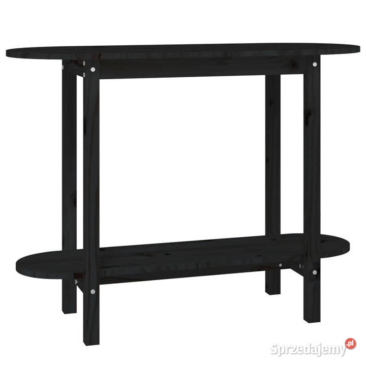 Stolik konsolowy czarny 110x40x80 lite drewno Stoły