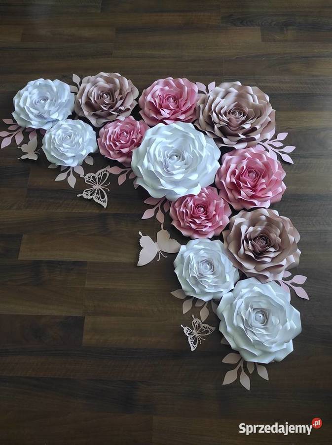 Kwiaty z papieru 3 D Lądek