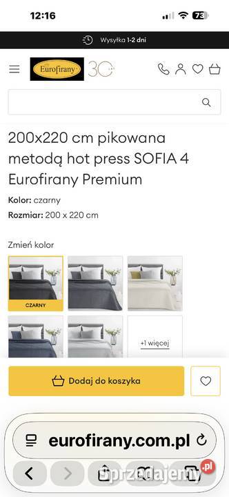 Narzuta welwetowa premium EUROFIRANY 200x220 Łódź sprzedam