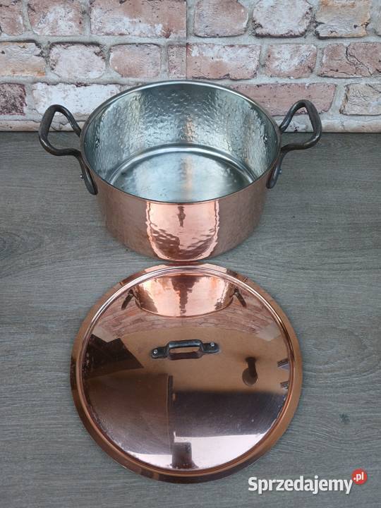 Duży miedziany garnek z pokrywką poj 5 litrów Warszawa