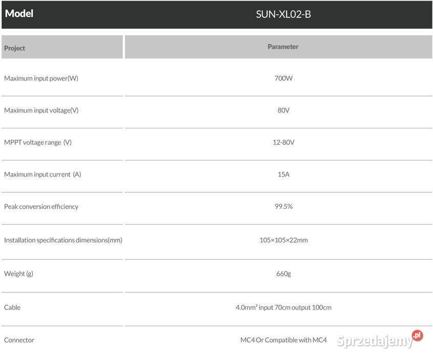 DEYE SUNXL02B optymalizator mocy PV do paneli do