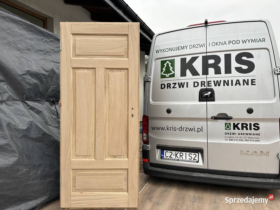 Drzwi drewniane lite dębowe NA KAŻDY WYMIAR CAŁA Grzybno