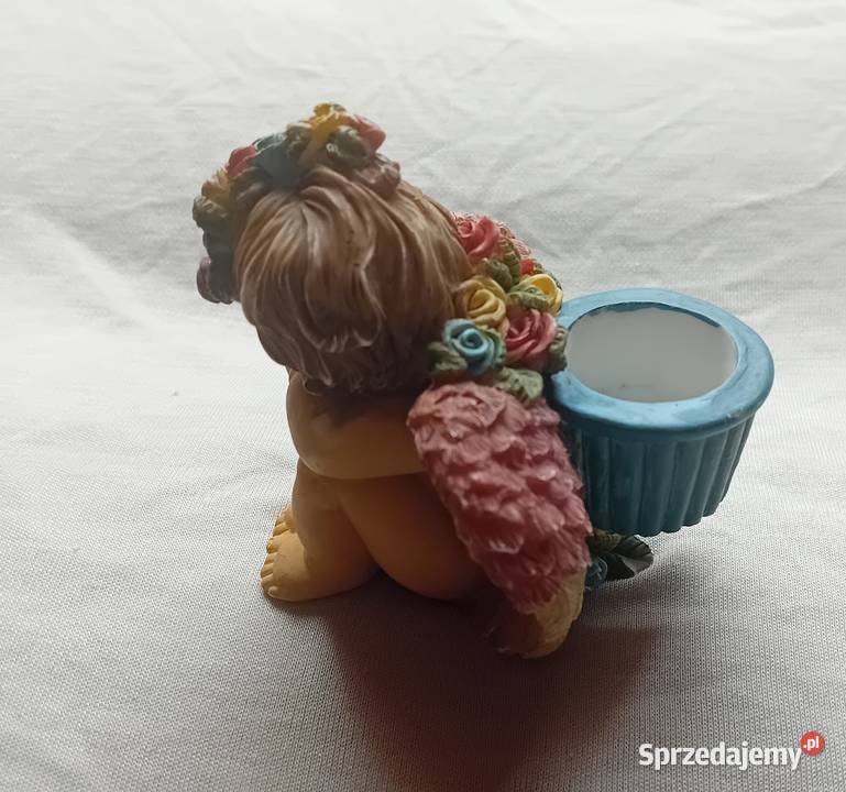 Świecznik ze śpiącym aniołkiem konglomerat Koźminek sprzedam