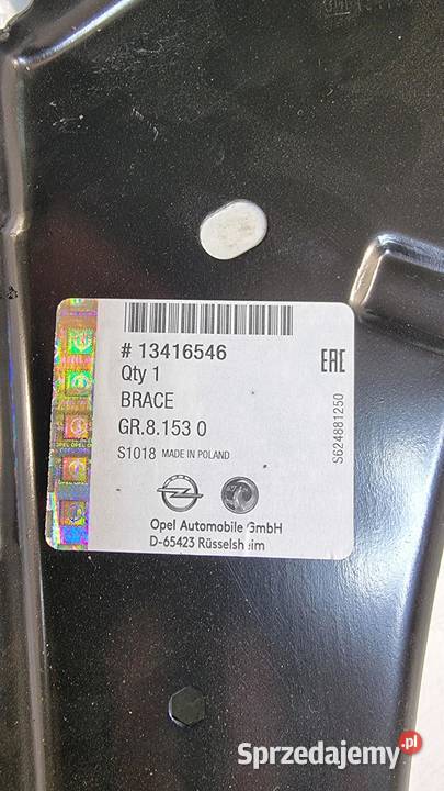 OPEL ASTRA IV J 4 blacha rozpórkowa zastrzał