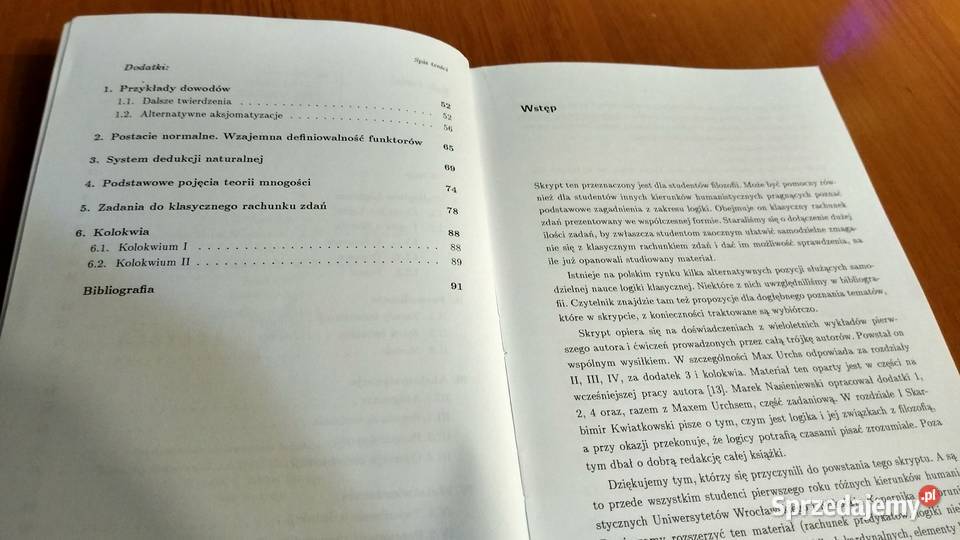 Klasyczny rachunek zdań wykład i zadania Urchs pomorskie Gdańsk