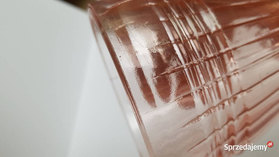 Świecznik KAROLINKA Ząbkowice kolorowe szkło PRL Porcelana i szkło śląskie Dąbrowa Górnicza